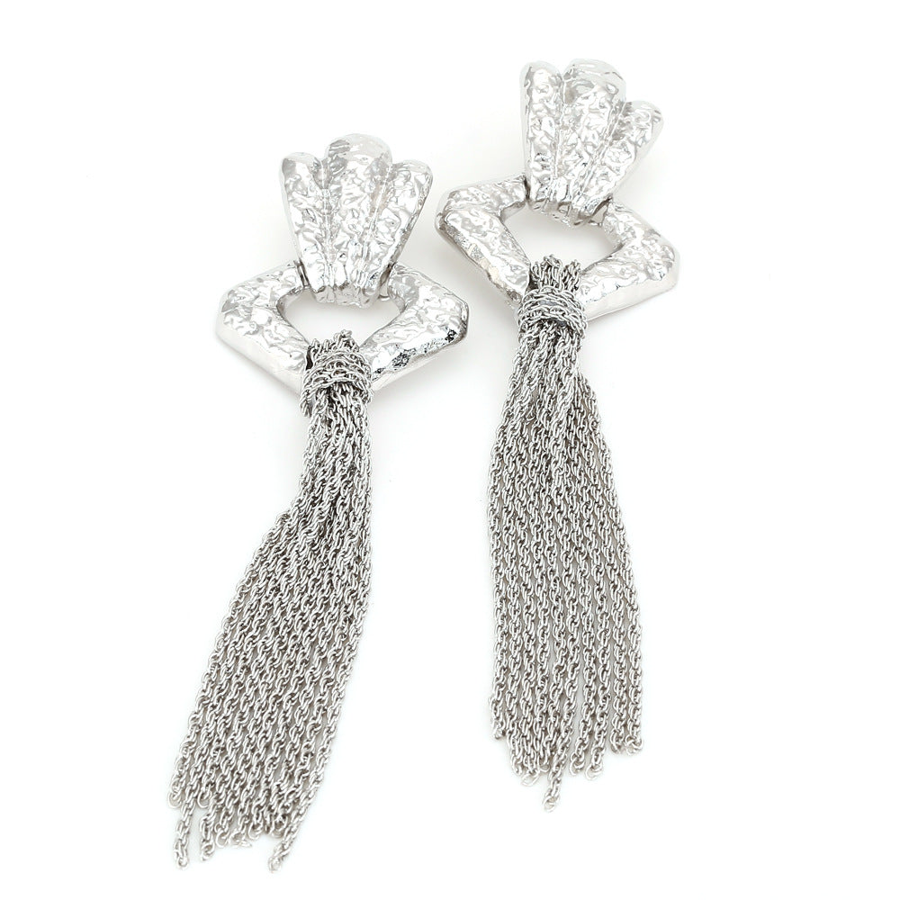 Wholesale Tassel Braided Alloy Earrings