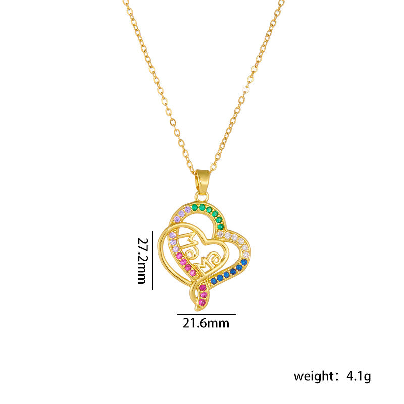 Wholesale Mother's Day Necklace Love Pendant Clavicle Chain Heart Necklace Choker Necklace ACC-NE-Rongc012