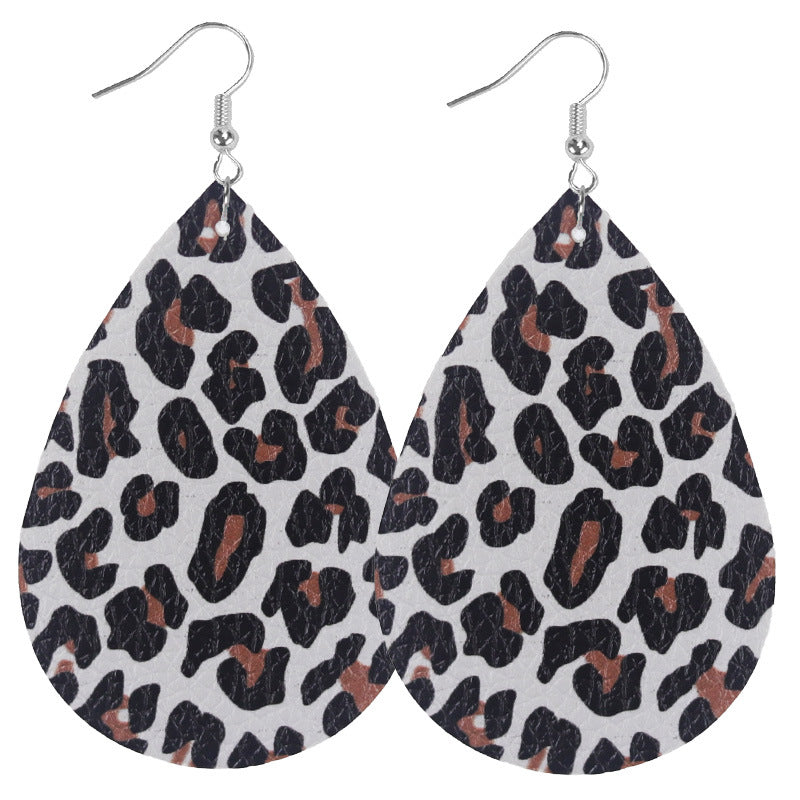 Wholesale Holiday Style Cow Stripe Leopard Leather Earrings ACC-ES-WeiAn007