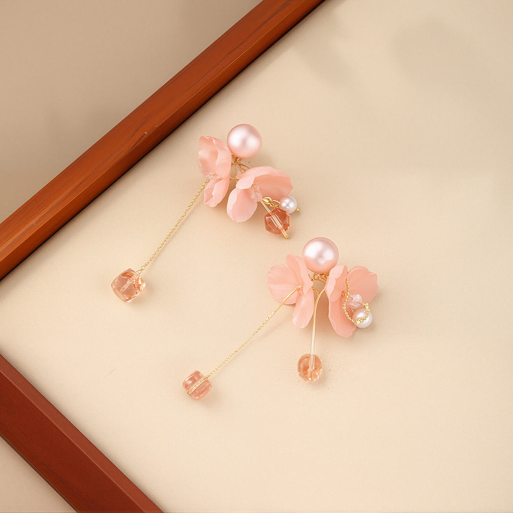 Wholesale Pink pearl earrings