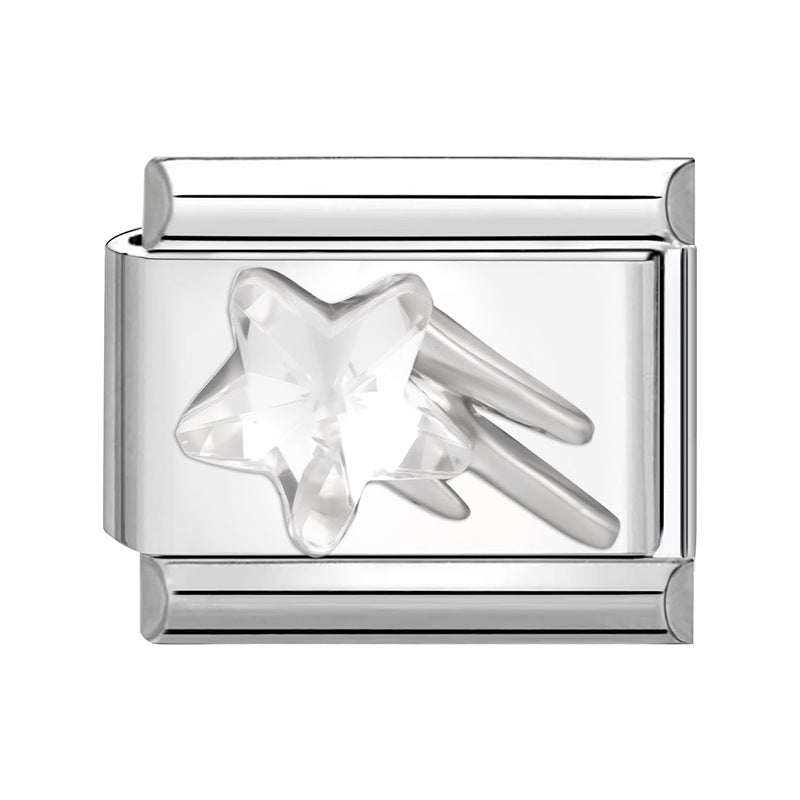 Wholesale  9mm Italian Charm Starter Bracelets DIY square Single Section Creative Stainless Steel Composable Bracelet