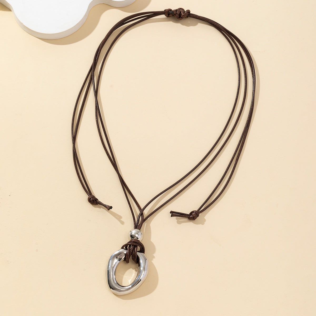 Wholesale  Personality Design Sense Irregular Circle Pendant Necklace