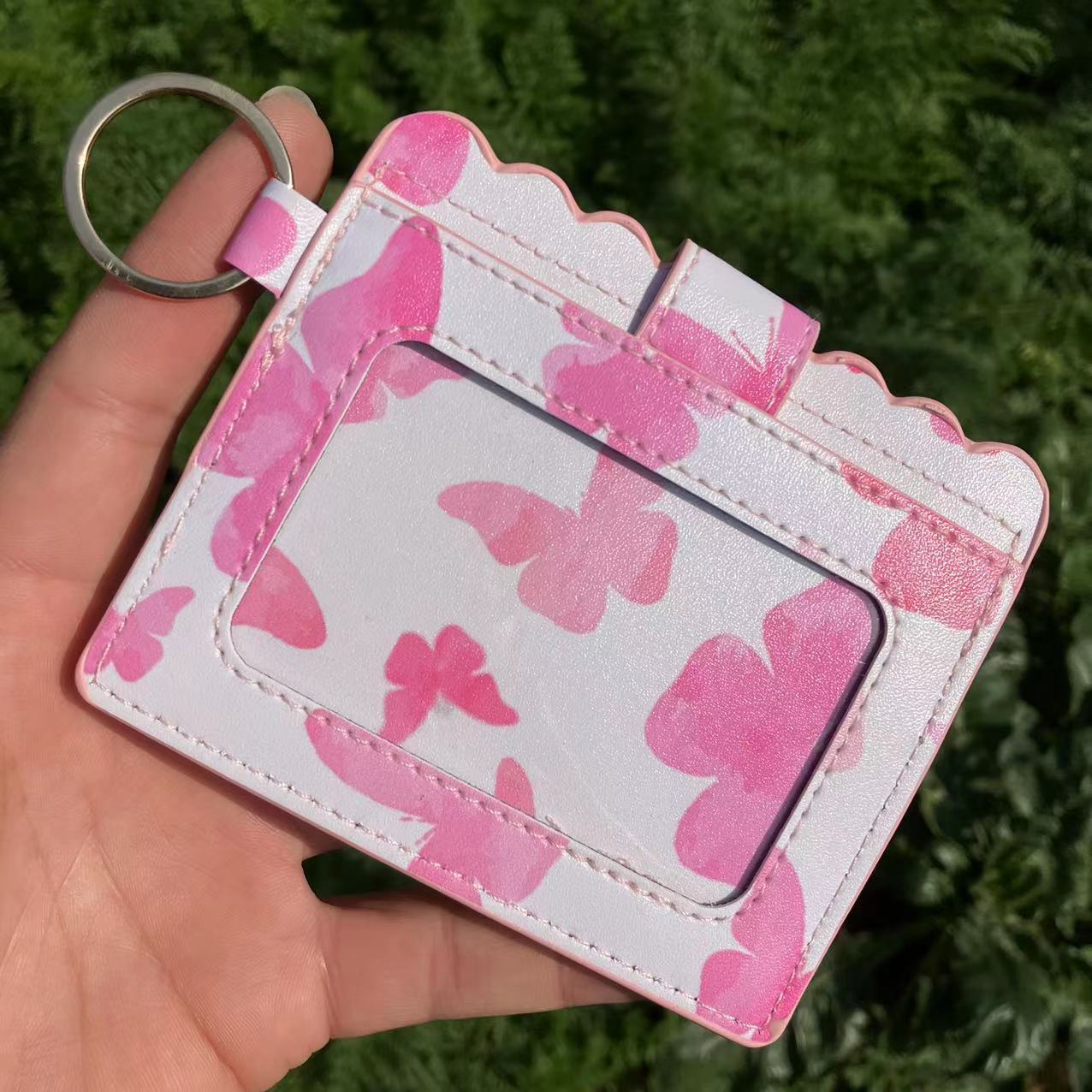 Wholesale Western Style Leopard Plaid Flower Card Holder Keychain ACC-KC-QiuXue001