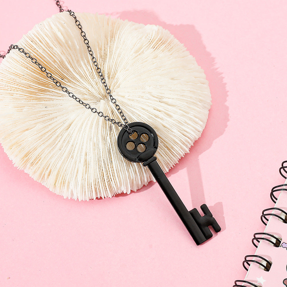 Wholesale Halloween Black Button Necklace