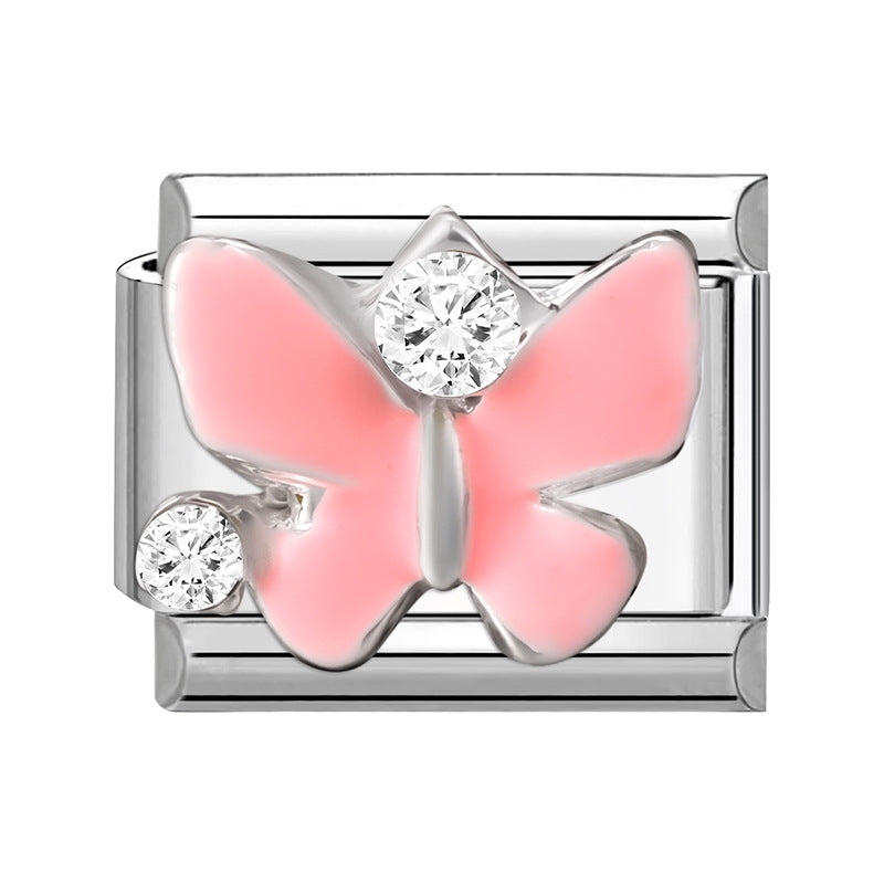 Wholesale 9mm Italian Charm Starter Bracelets DIY Butterfly Series Stainless Steel Composable Bracelet