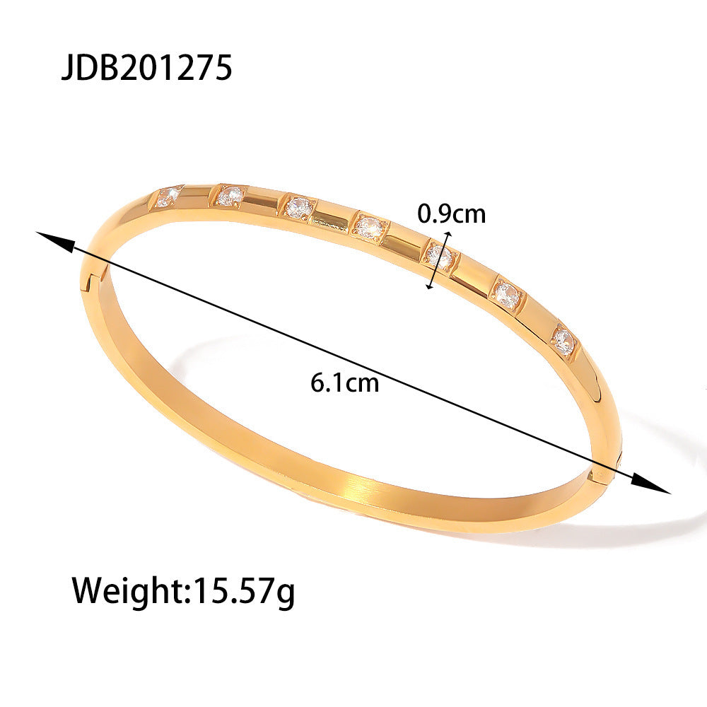 Wholesale Titanium Steel Bracelet Stainless Steel Zircon Inlaid Bracelet Vintage Bracelet Zircon Bracelets ACC-BT-Jied003