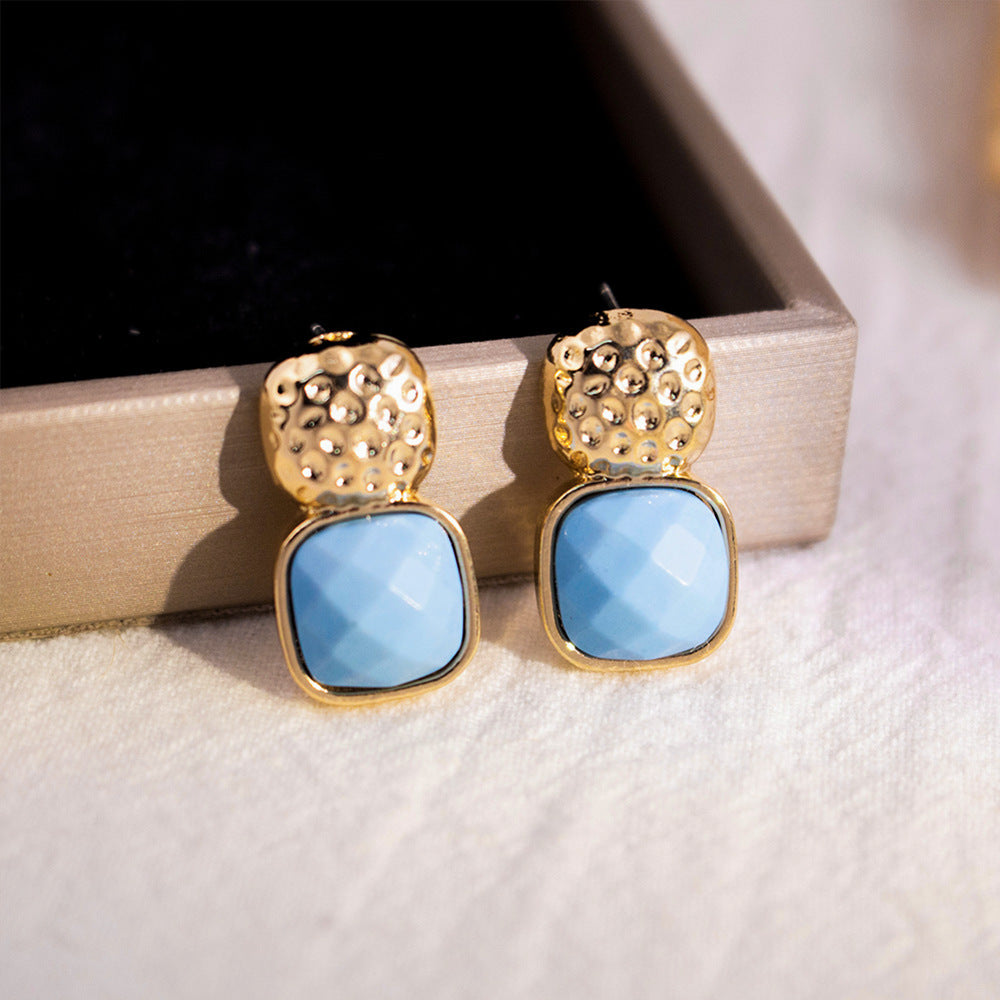 Wholesale Elegant  Sophisticated Four-Leaf Clover Turquoise Stud Earrings