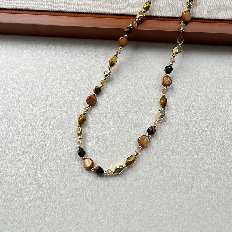 Wholesale  Natural Tiger Eye Beaded Necklace