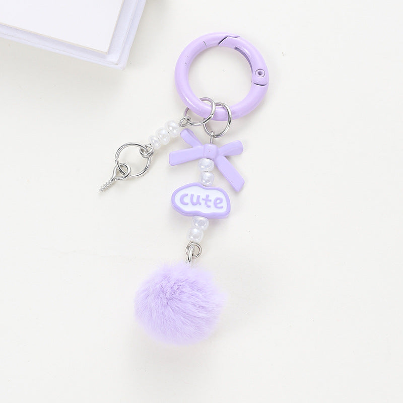 Wholesale Handmade beaded wool ball keychain