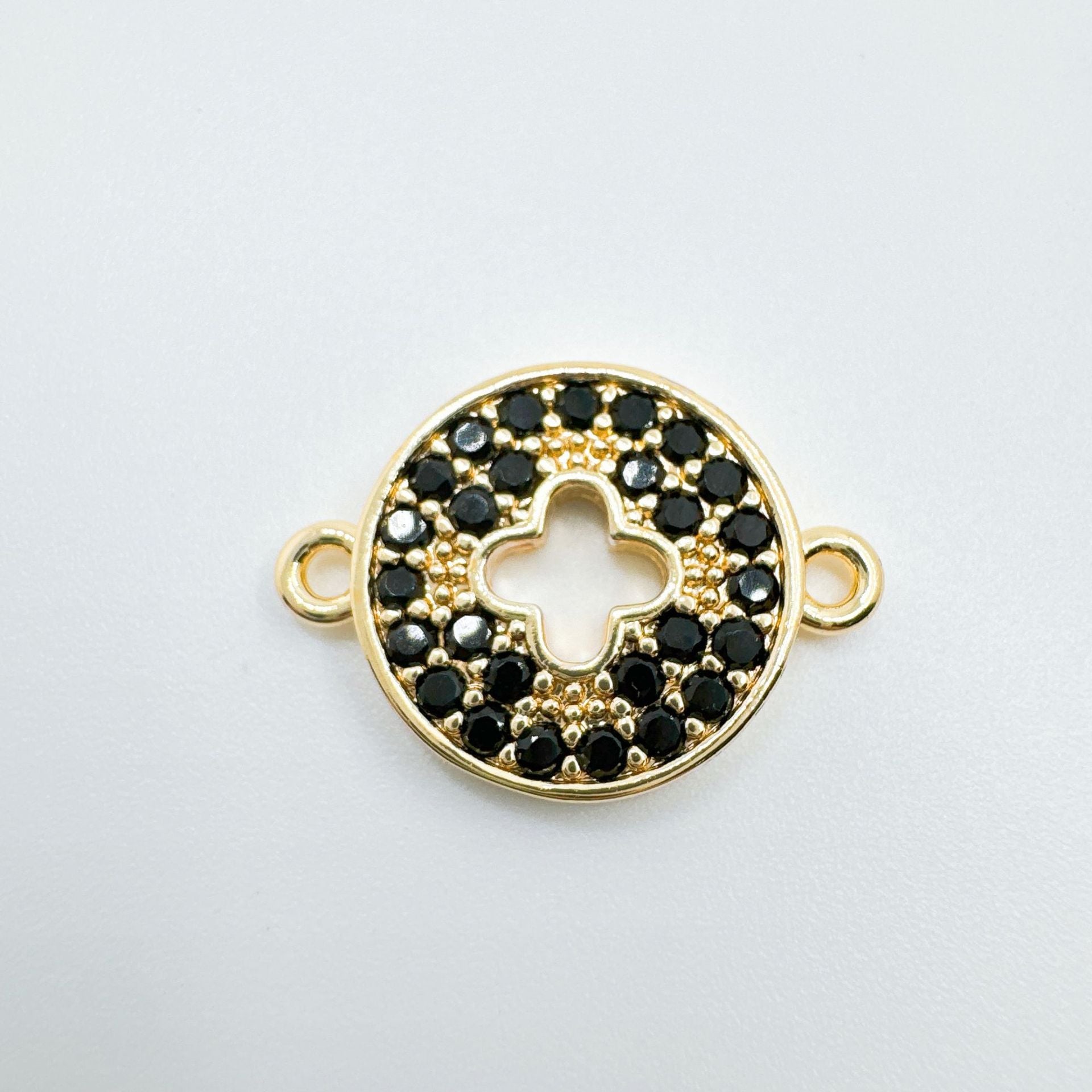 Wholesale 18K Gold Plated Copper Cross Charm Bracelet with Micro Zircon Trendy DIY Jewelry Accessory