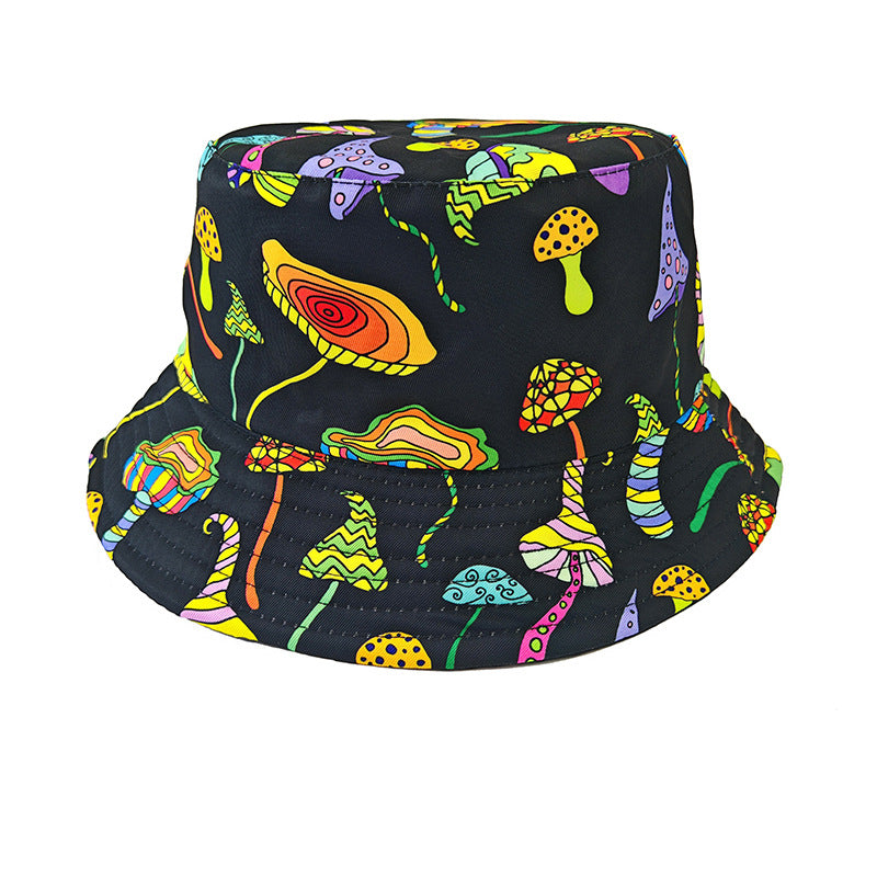 Wholesale Pastoral Print Reversible Bucket Hat,  Wide Brim Sun Protection Fashion Accessory for Outdoor,  Gift Boutique Resale