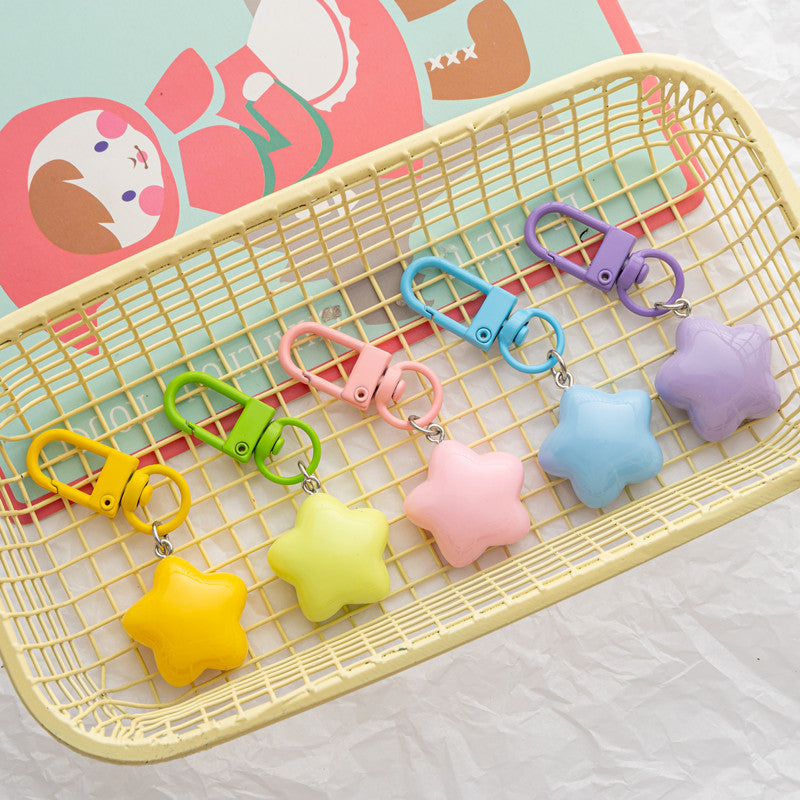 Wholesale Cute Chubby Milk Yellow Star Keychain