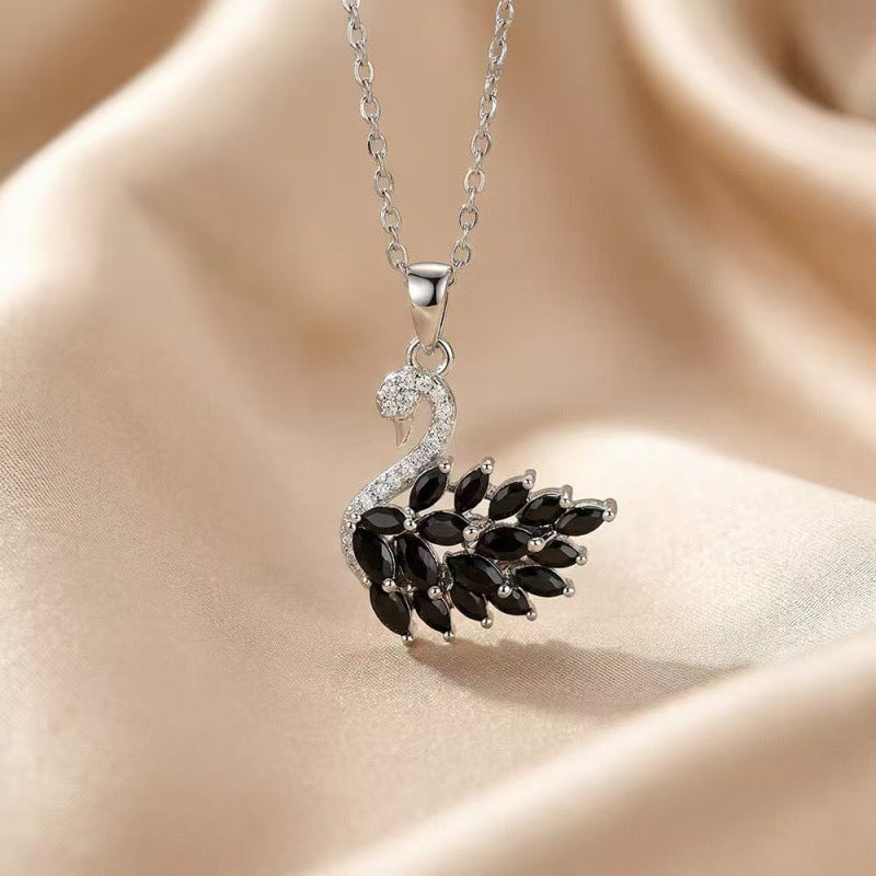 Wholesale Stylish Women S Crystal Swan Alloy Necklace Gold Tone Full Rhinestone Pendant Everyday Party Jewelry Accessory Gift