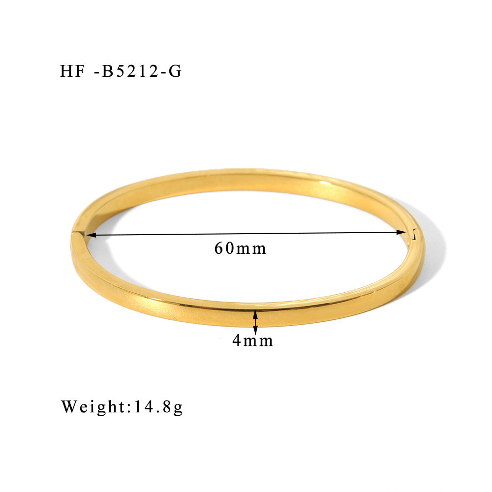 Wholesale Hand Polished 18K Gold Electroplated Stainless Steel Bracelet Trendy Fashion Accessory for Women