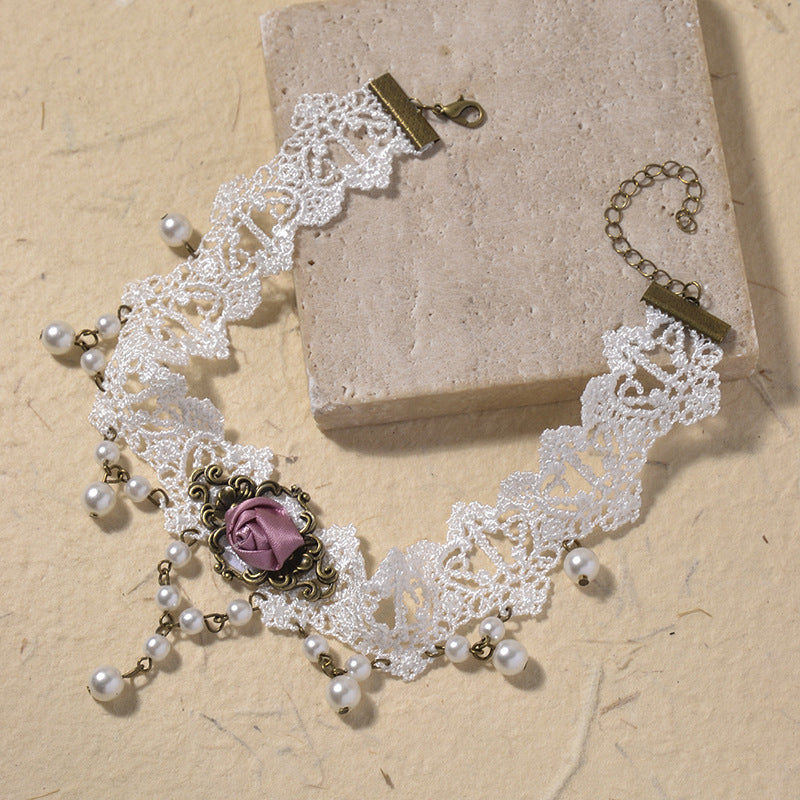 Wholesale white lace necklace luxury creative