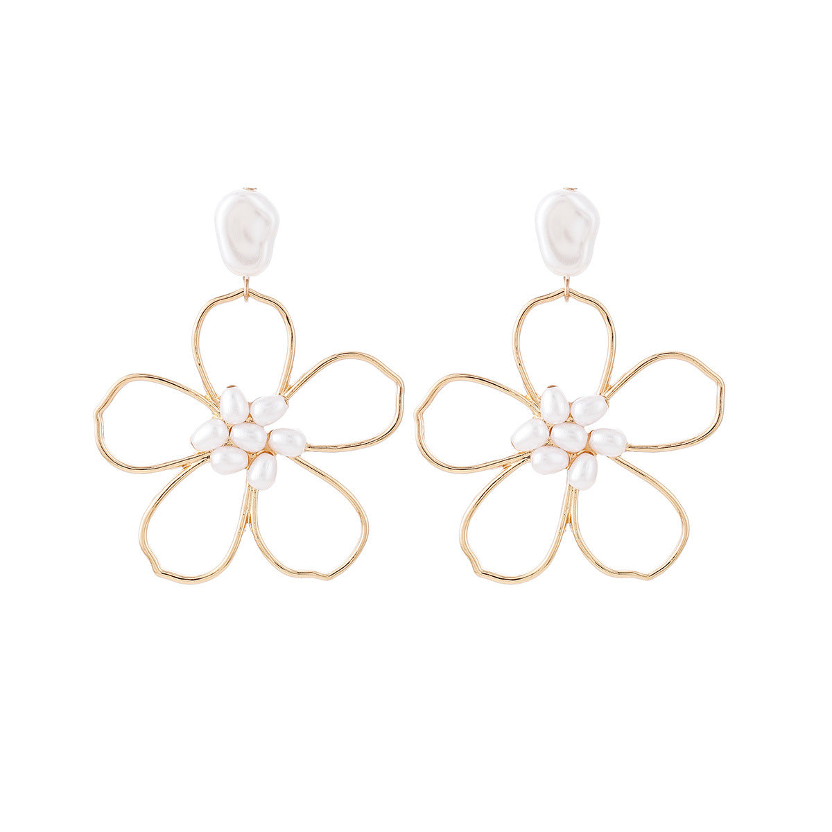 Wholesale Trendy Geometric Hollow Earrings in Zinc Alloy,  Fashion Jewelry Accessory for Resale