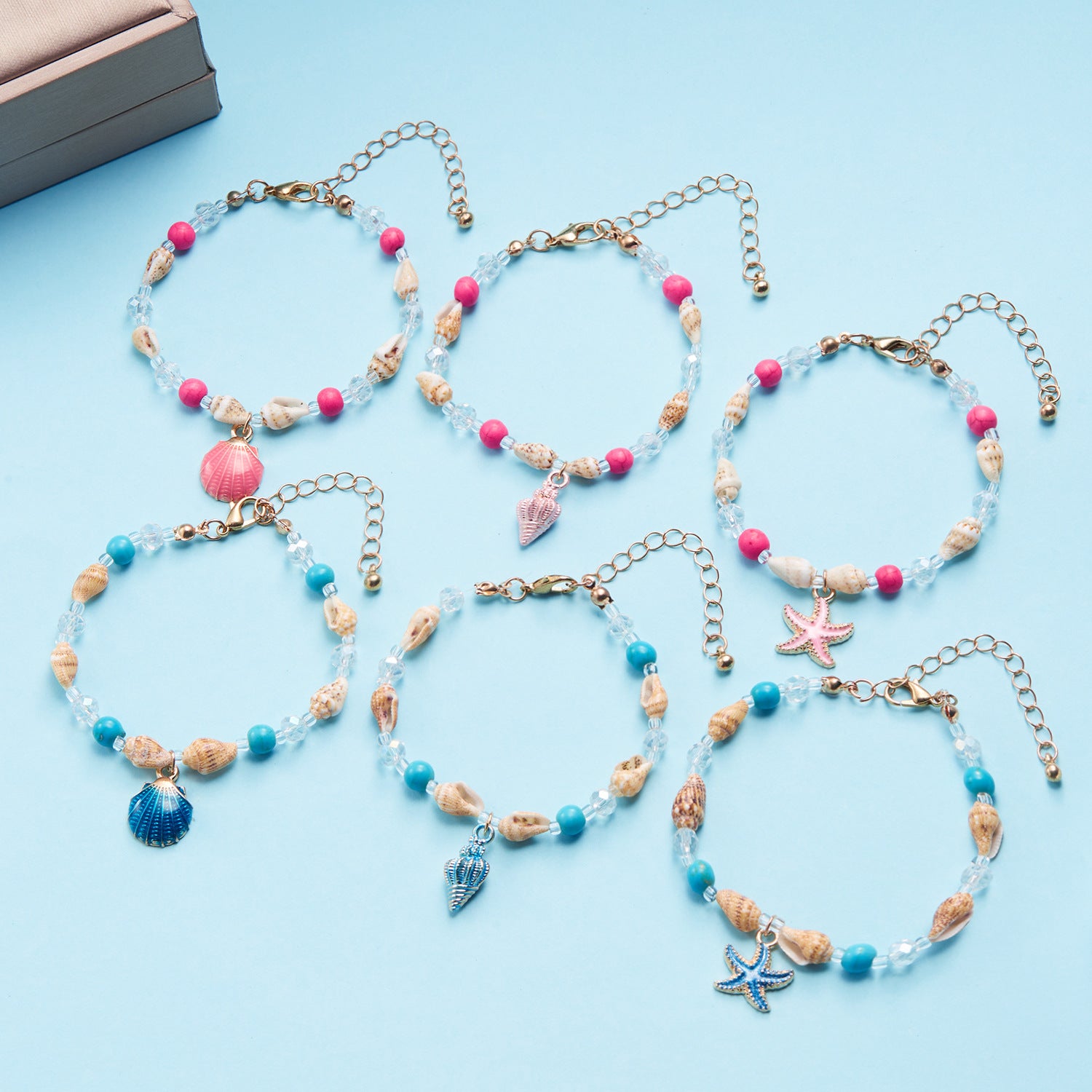 Wholesale  Bohemian Beach Vacation Marine Foot Fashion Conch Rice Bead Shell Beaded Necklace