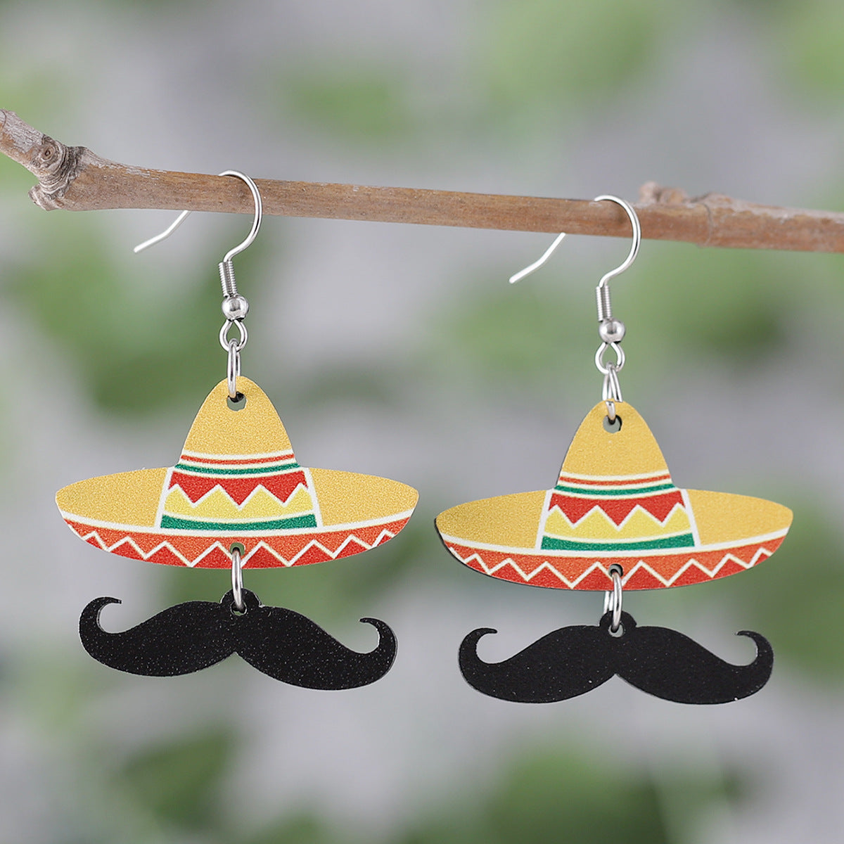 Wholesale  Triple Double Wooden Double-Sided Earrings