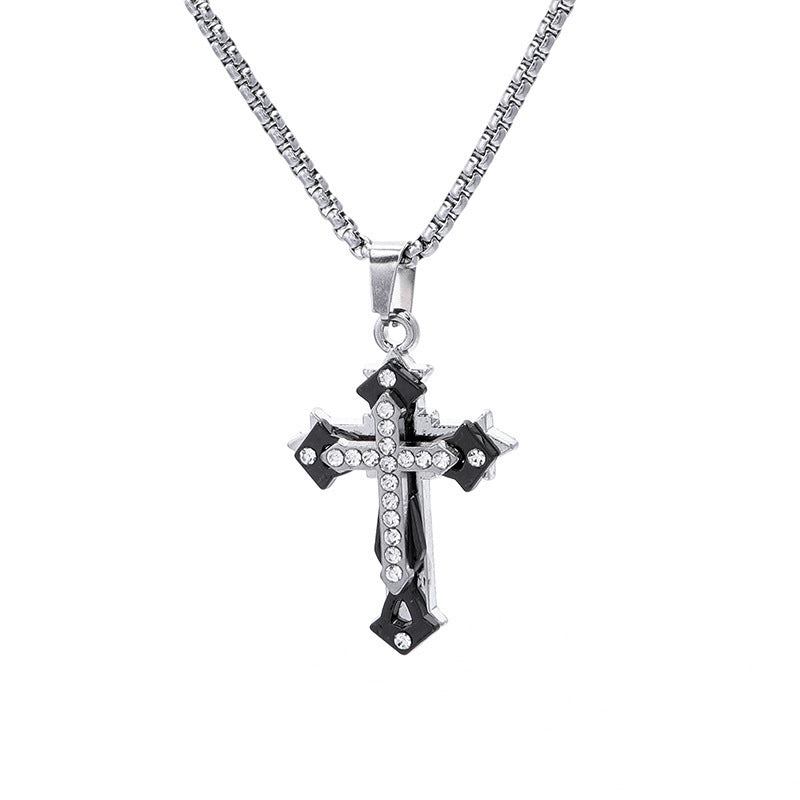 Wholesale Alloy Diamond Cross Necklace