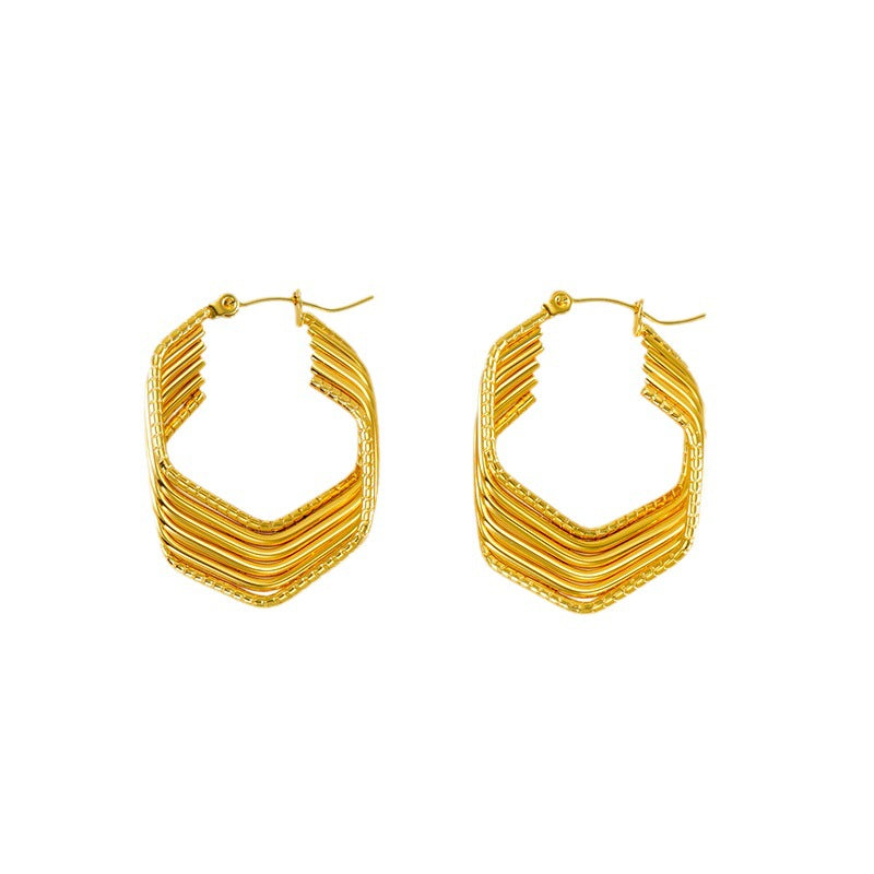 Wholesale 18k gold tassel stainless steel earrings