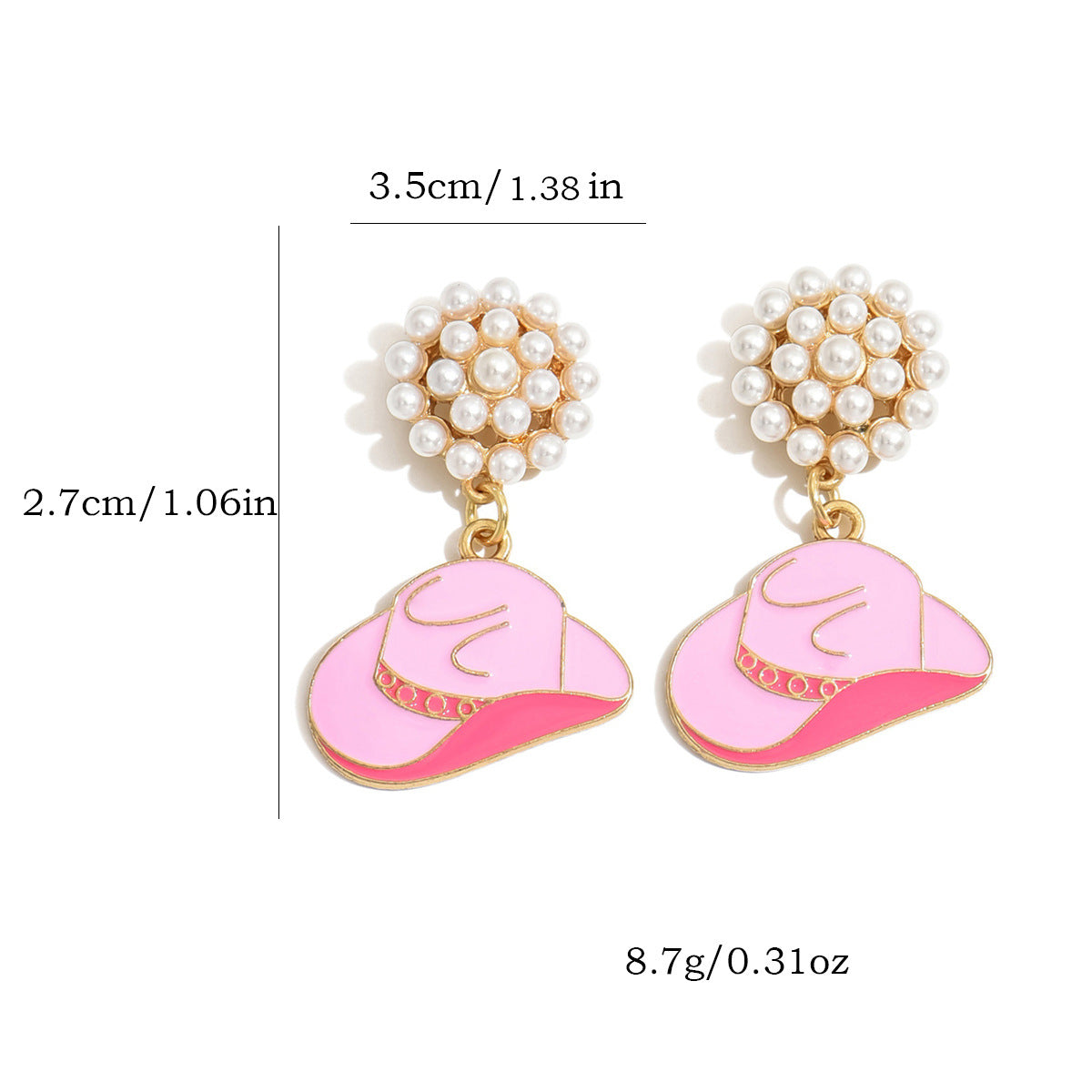 Wholesale  pearl western Denim alloy oil drop jewelry earrings