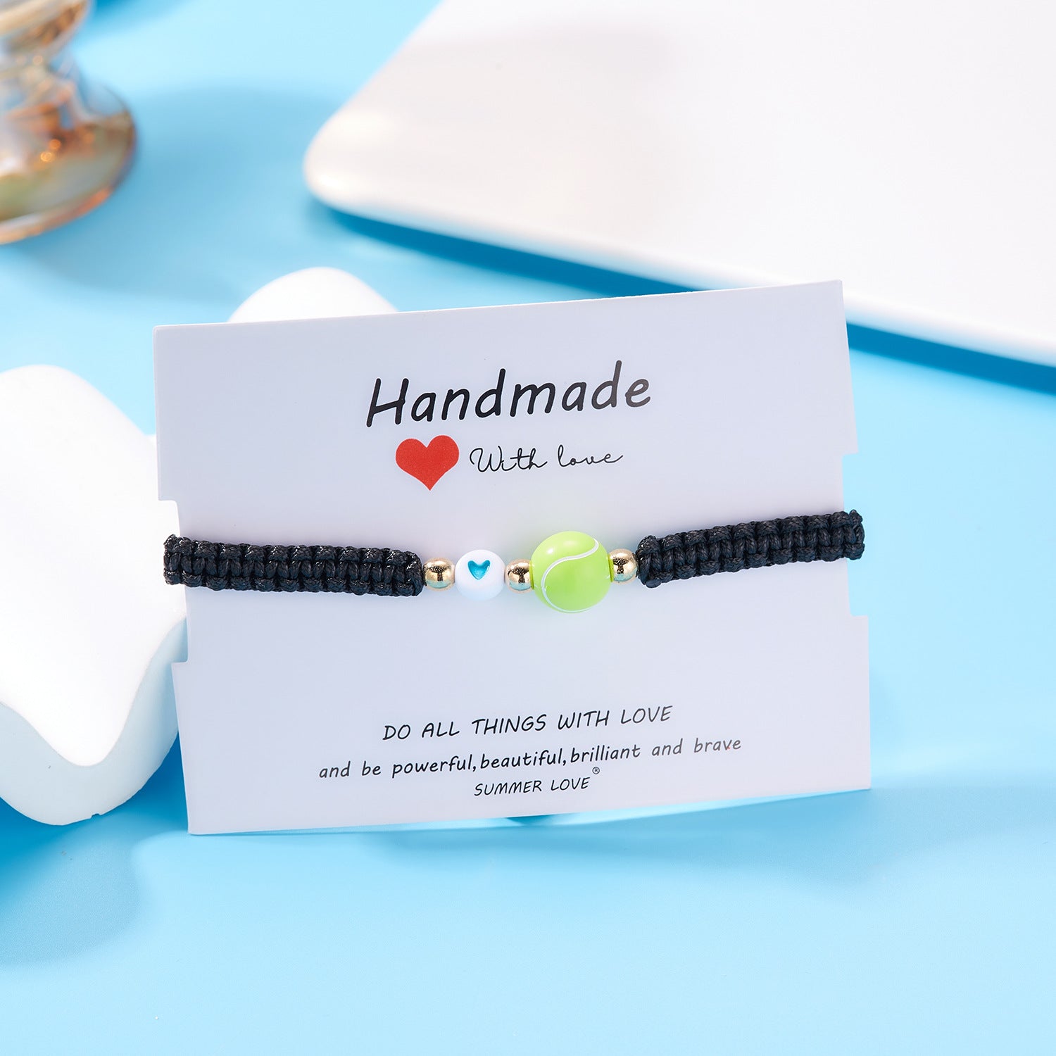 Wholesale Ball Bead Bracelet Creative Volleyball Tennis Handwoven Adjustable Bracelet ACC-BT-Bayue006