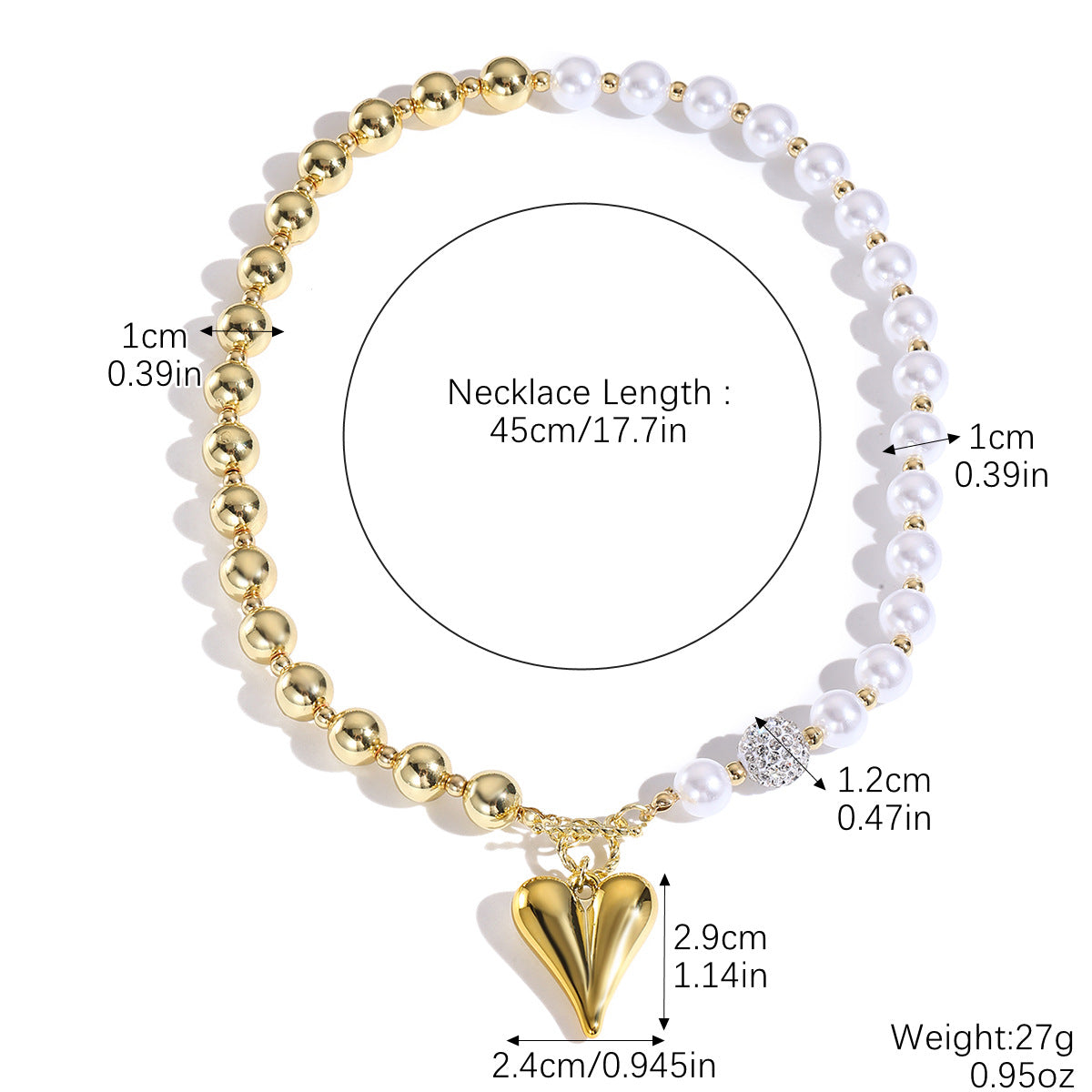 Wholesale  best-selling trendy pearl heart necklace and bracelet set for women  featuring a luxurious and sophisticated ocean-themed design