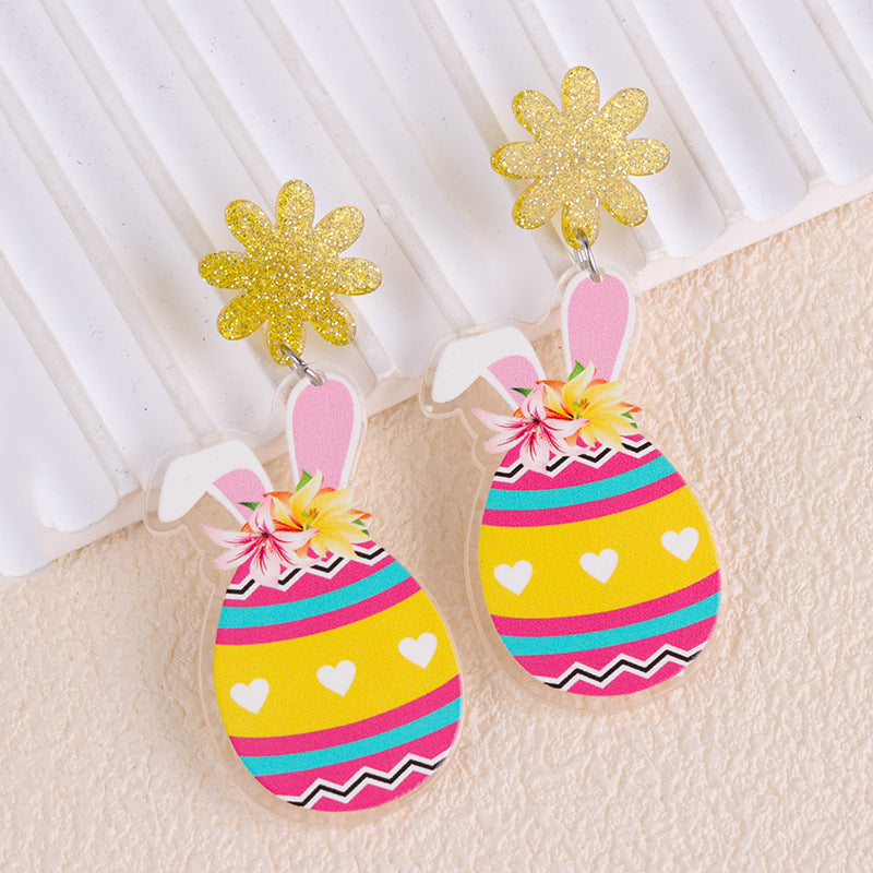 Wholesale 2PCS Acrylic Easter Carrot Chick Earrings