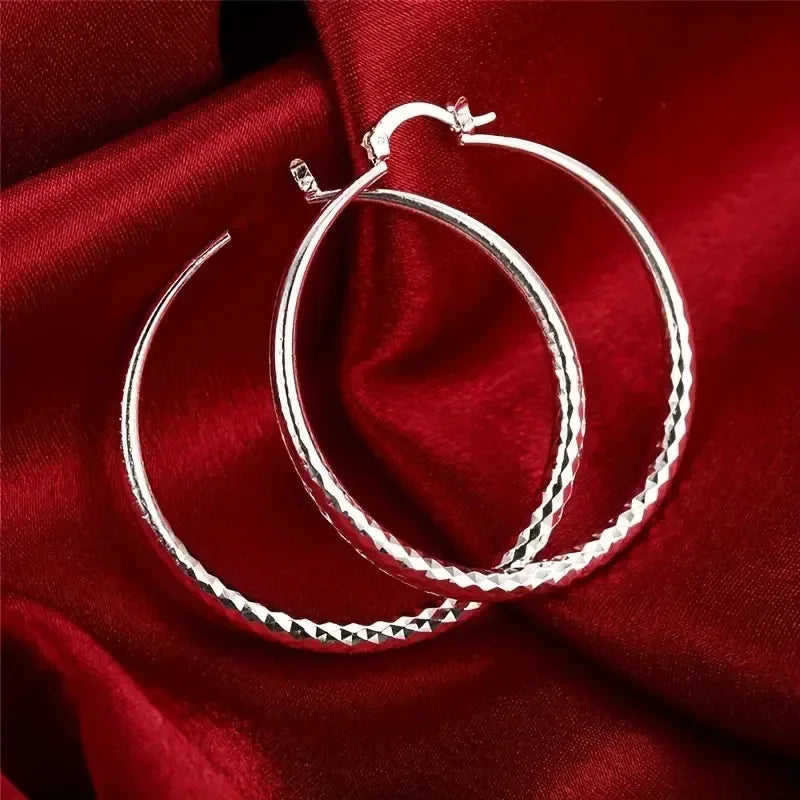 Wholesale  Hoop Earrings Copper Silver Plated Jewelry