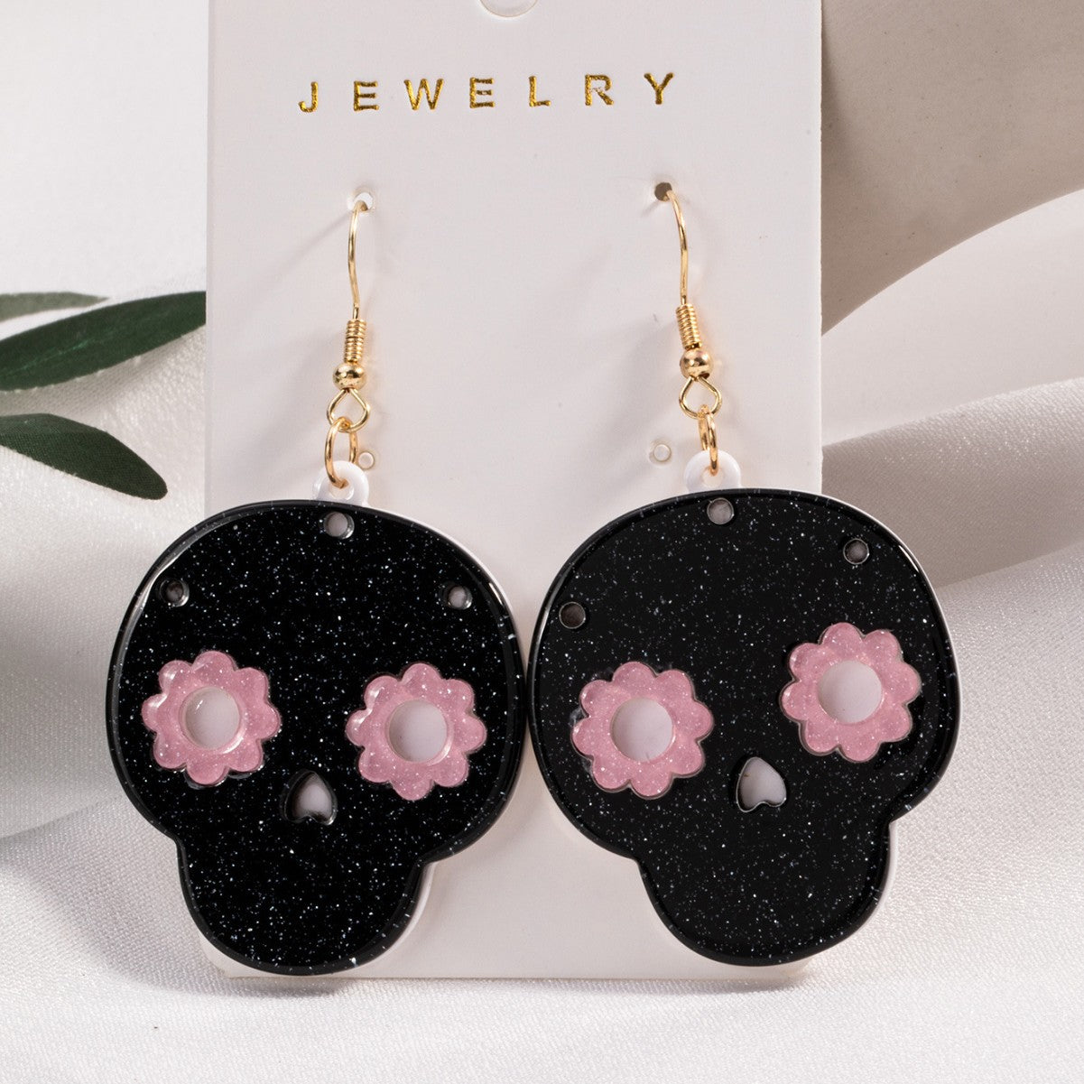 Wholesale Acrylic  Ghost Skull Magic Hat Earrings