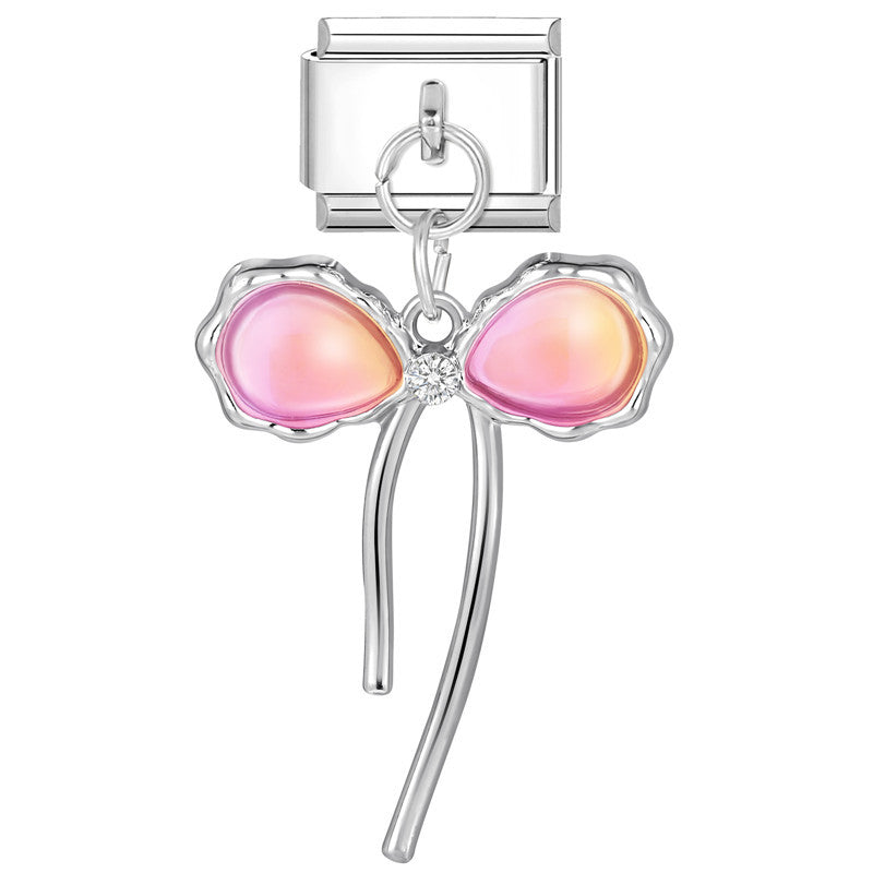 Wholesale Italian Charm Bracelet 9mm DIY Splicing Removable Stainless Steel Blue Purple Butterfly Composable Bracelet