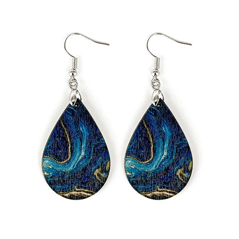 Wholesale Waves Wooden Earrings