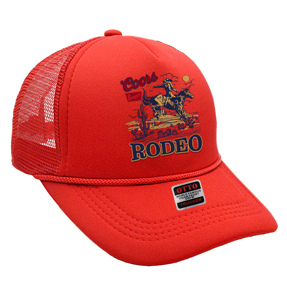 Wholesale Trucker Hat Denim Print Sponge Mesh Cap Baseball Cap ACC-HT-HaiPu015