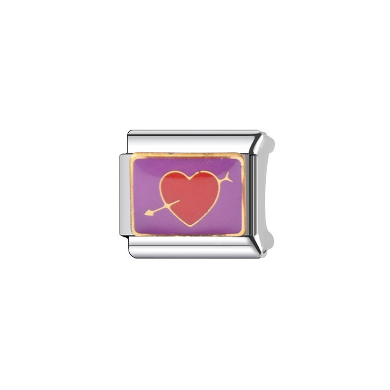 Wholesale Italian Charm Bracelet 9mm DIY Splicing Removable Love Cartoon Stainless Steel Composable Bracelet