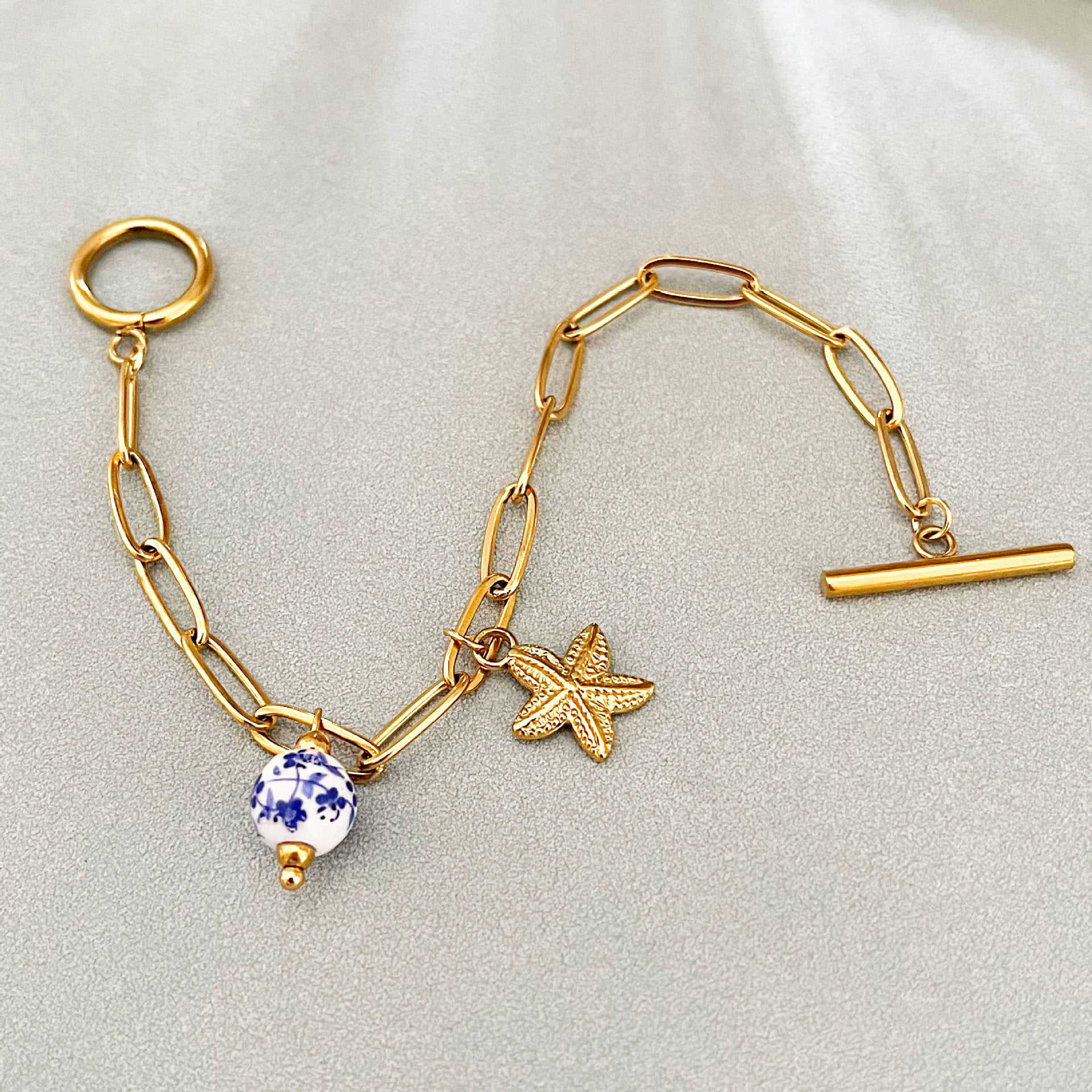Wholesale Original Summer Beach Starfish Stainless Steel Bracelet