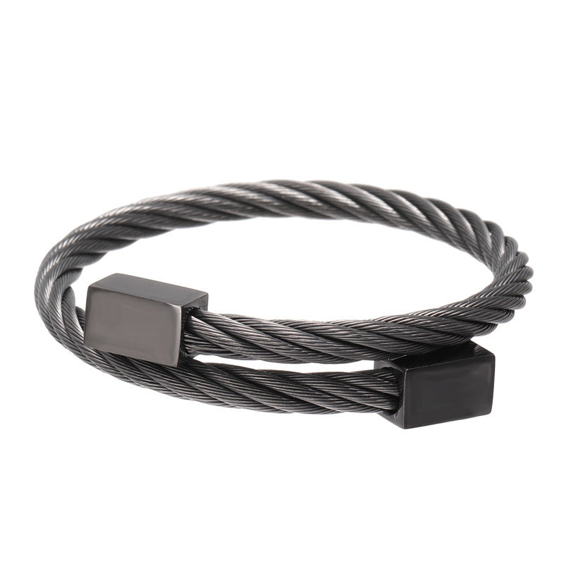 Wholesale stainless steel winding geometric bracelet