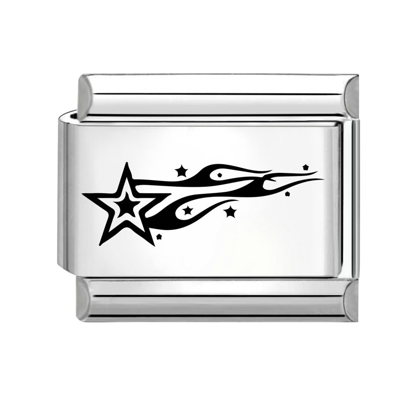 Wholesale Italian Charm Bracelet 9mm DIY Splicing Creative Pattern Stainless Steel Composable Bracelet