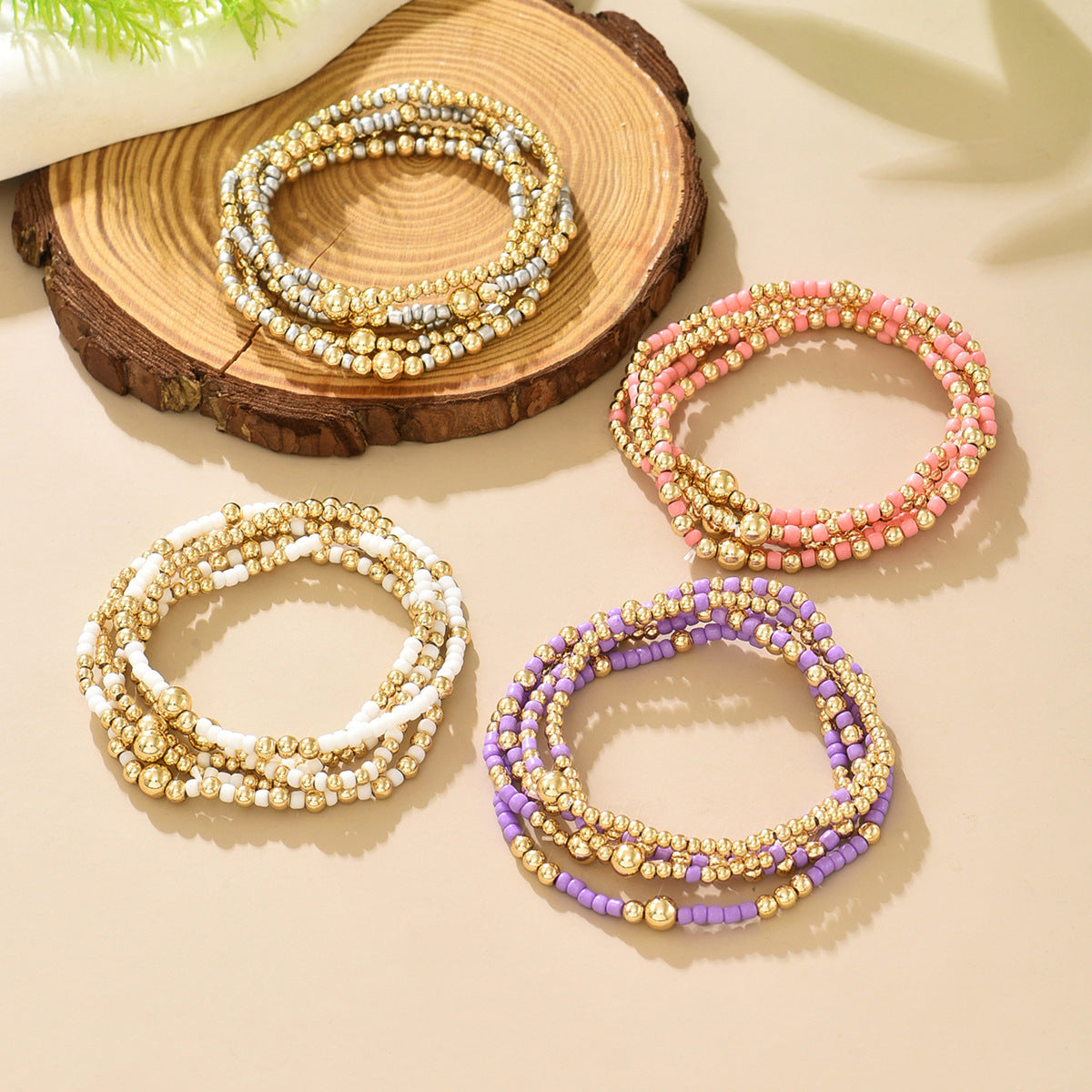 Wholesale Bohemian Beaded Bracelet Set Colorful Cross Design Women S Jewelry Accessory Gift
