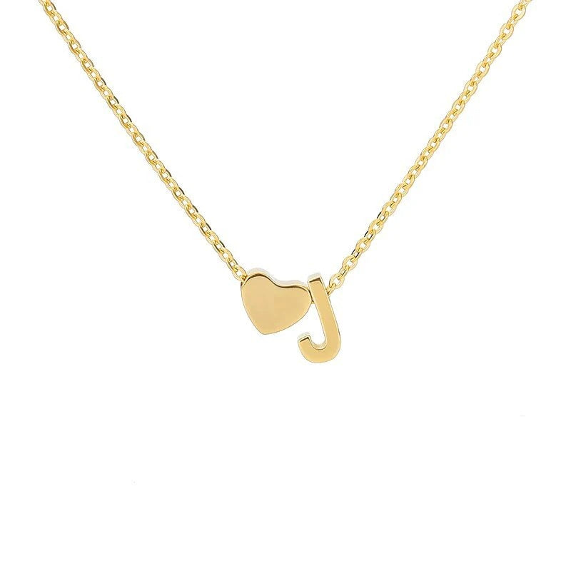 Wholesale Trendy Heart Letter Love Necklace Titanium Steel Gold Inlaid Fashion Jewelry Accessory