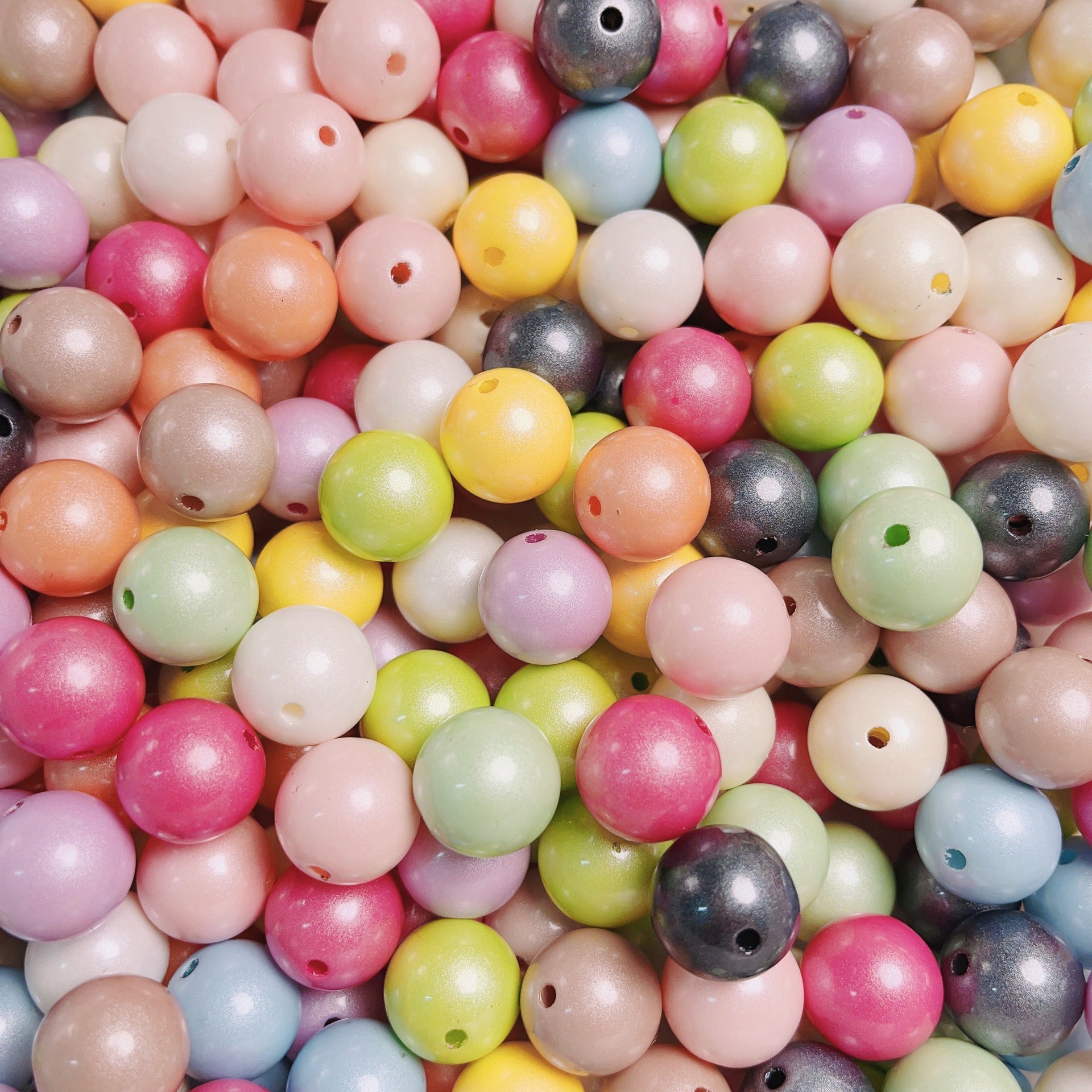 Wholesale of 10pcs 16mm Acrylic Pearl Baked Paint Round Beads ACC-BDS-JFei016