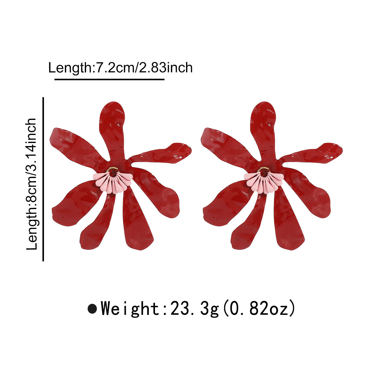 Wholesale Alloy Oil Dripping Exaggerated Flower Earrings
