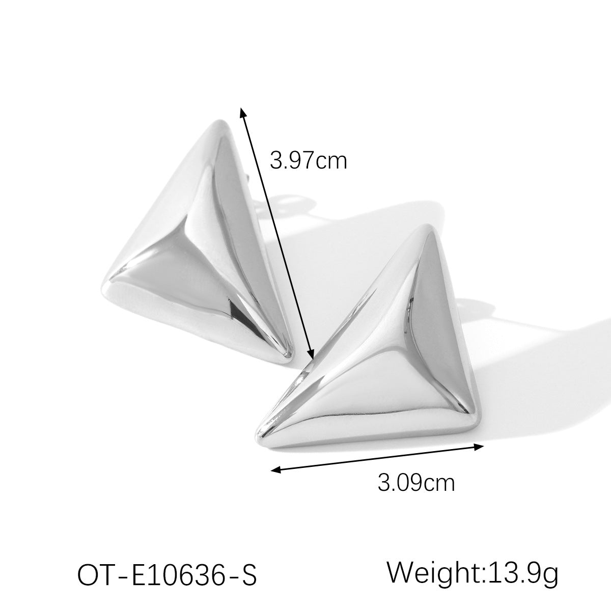 Wholesale  Geometric Three-dimensional Triangular Earrings