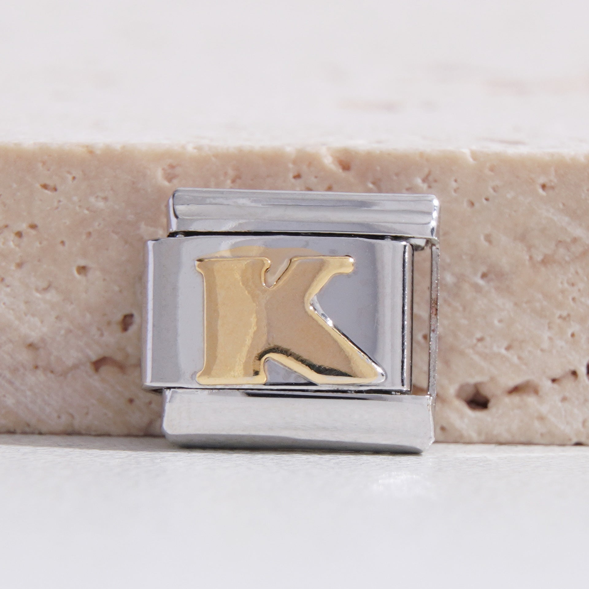 Wholesale Italian Charm Bracelet 9mm DIY Splicing Black Letter Stainless Steel Composable Bracelet