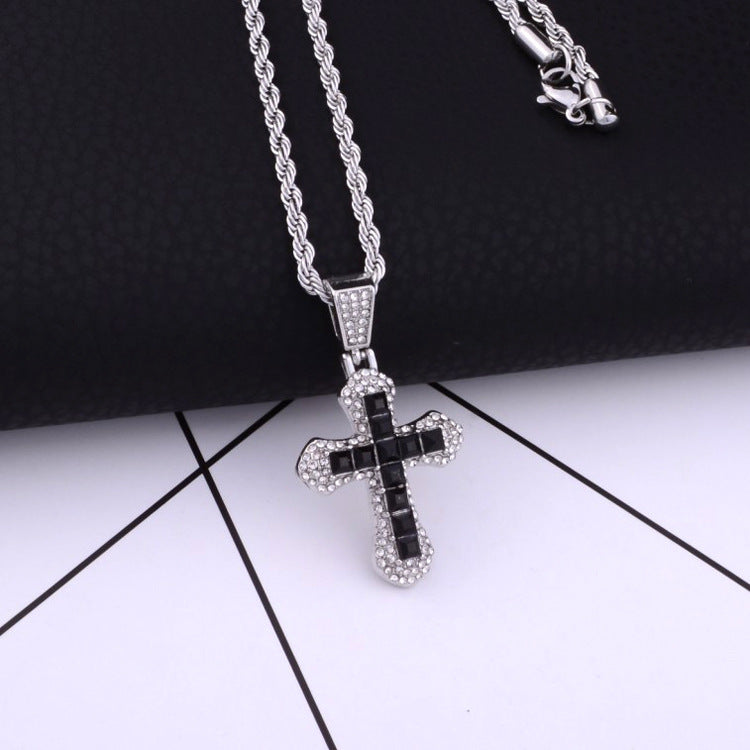 Wholesale Full Diamond Cross Necklaces Long Necklaces ACC-NE-Xunb003