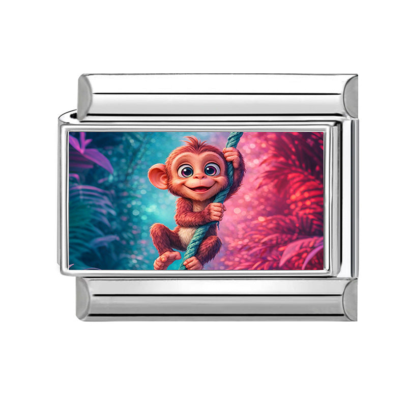 Wholesale Cartoon Monkey Modular Bracelet Stainless Steel Jewelry Accessory Gift Idea