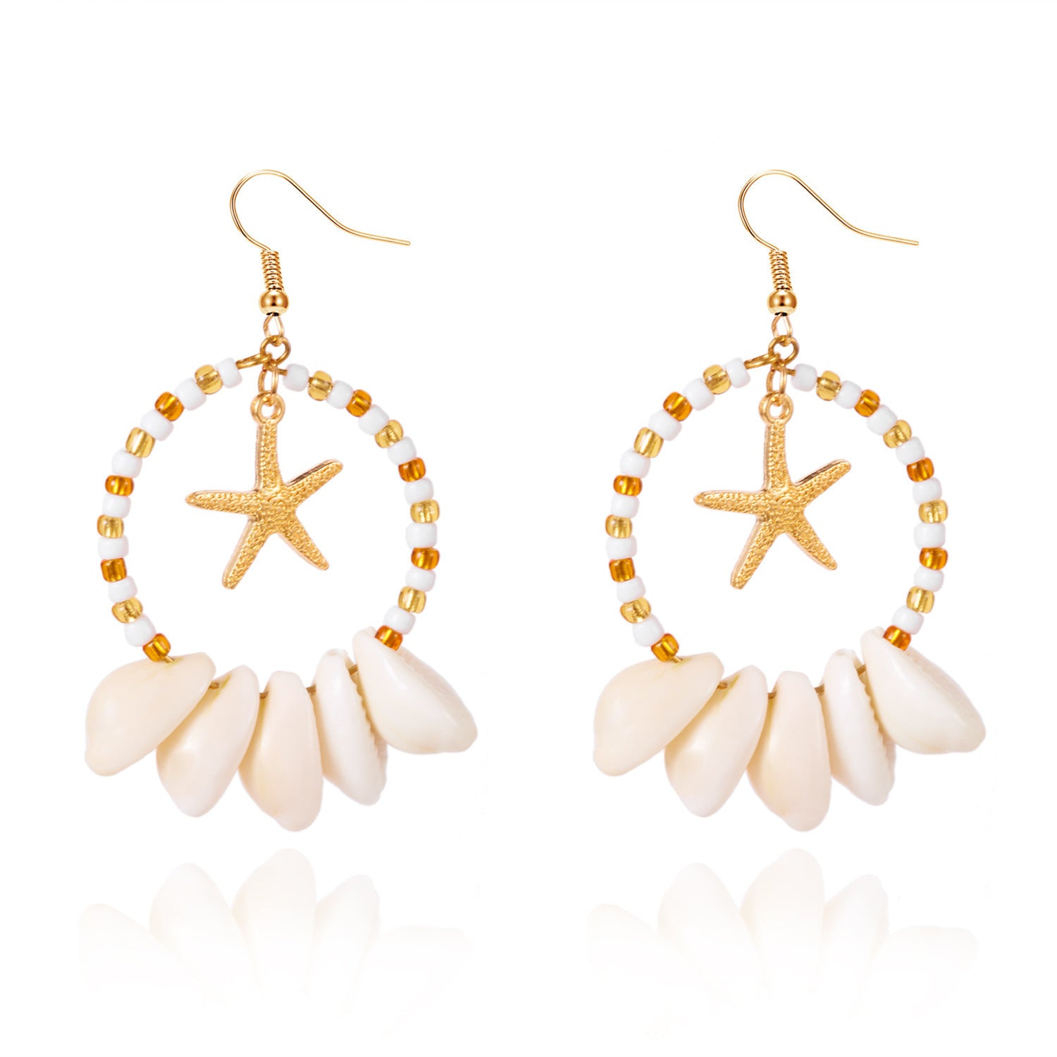 Wholesale Creative Geometric Round Rice Bead Earrings