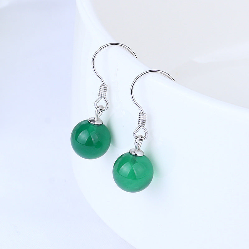 Wholesale  Natural Agate S925 Silver Earrings