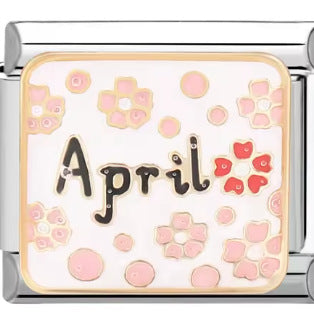 Wholesale 10pcs Italian Charm Bracelet 9mm DIY Splicing Removable Month Stainless Steel Composable Bracelet