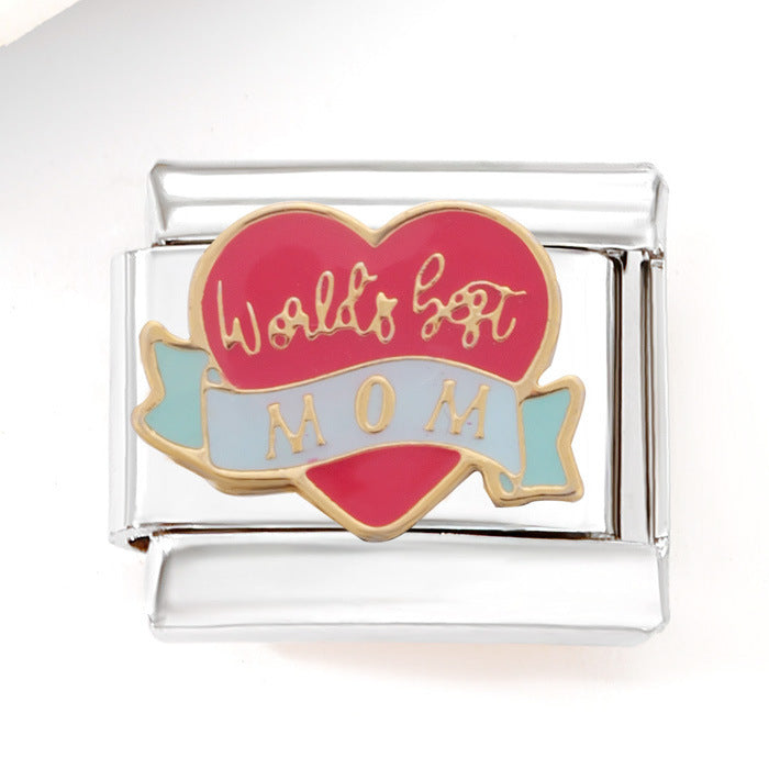 Wholesale Italian Charm Bracelet 9mm DIY Splicing Mother's Day Series Stainless Steel Composable Bracelet