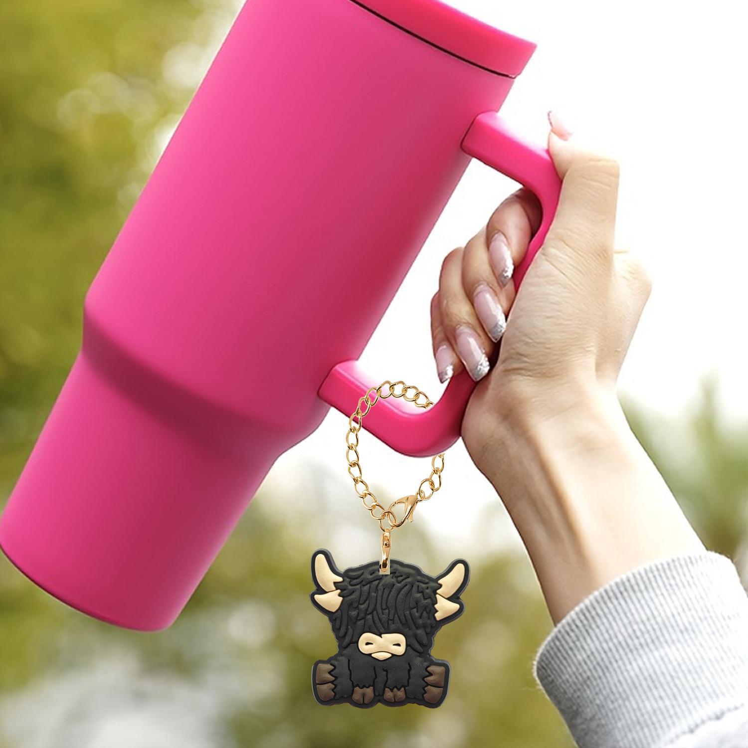 Wholesale West Highland Beef Soft Rubber Hanging Chain Cup Accessories Chain ACC-CA-XieJi006